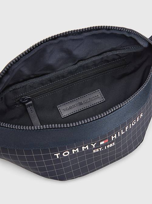 Tommy Hilfiger TH Established Square Print Crossbody Çanta Erkek Mavi | TH341ZWL