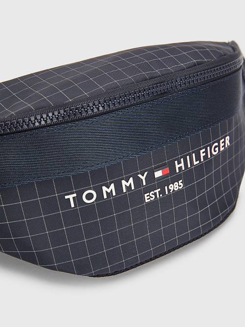 Tommy Hilfiger TH Established Square Print Crossbody Çanta Erkek Mavi | TH341ZWL