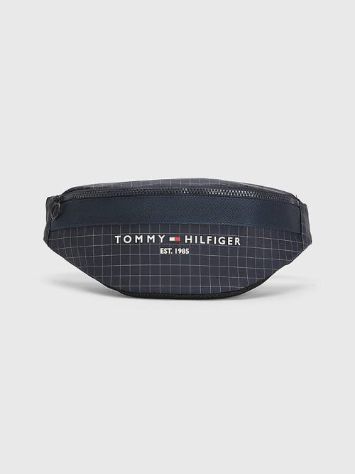 Tommy Hilfiger TH Established Square Print Crossbody Çanta Erkek Mavi | TH341ZWL