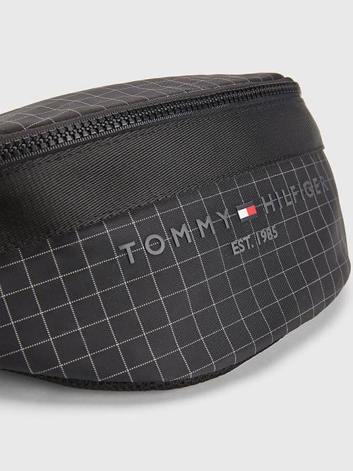 Tommy Hilfiger TH Established Square Print Crossbody Çanta Erkek Siyah | TH359WRJ