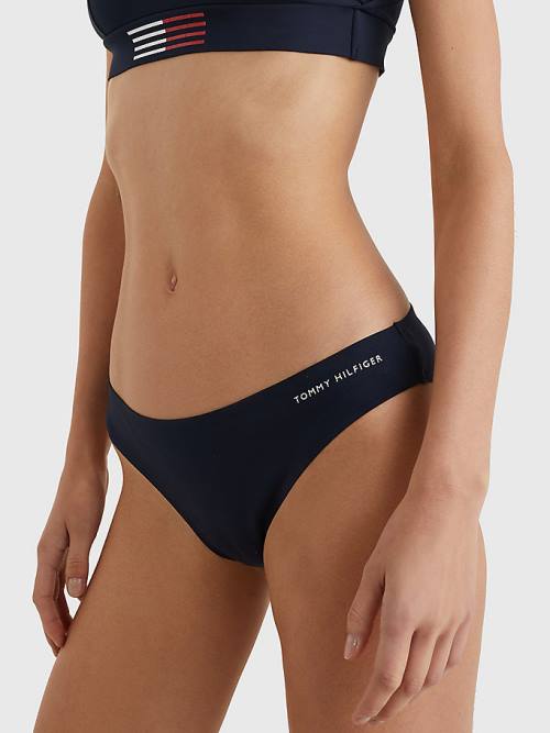 Tommy Hilfiger TH Flex Flag Bikini Bottoms Mayo Kadın Mavi | TH798WPM