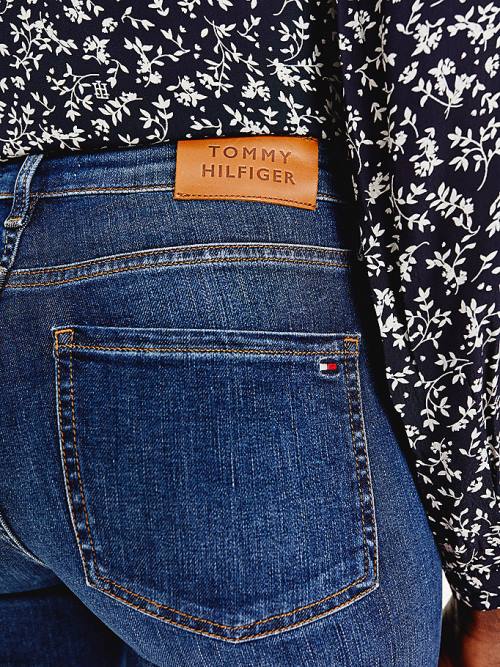 Tommy Hilfiger TH Flex Mid Cut Cut Cut Rise Bootcut Jean Pantolon Kadın Denim | TH189IMZ