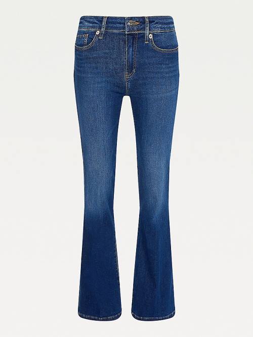 Tommy Hilfiger TH Flex Mid Cut Cut Cut Rise Bootcut Jean Pantolon Kadın Denim | TH189IMZ