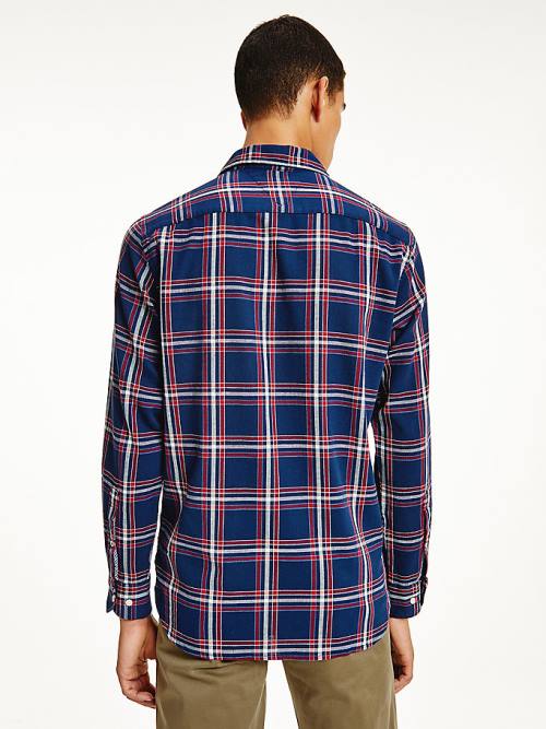 Tommy Hilfiger TH Flex Plaid Regular Fit Gömlek Erkek Mavi | TH753USP