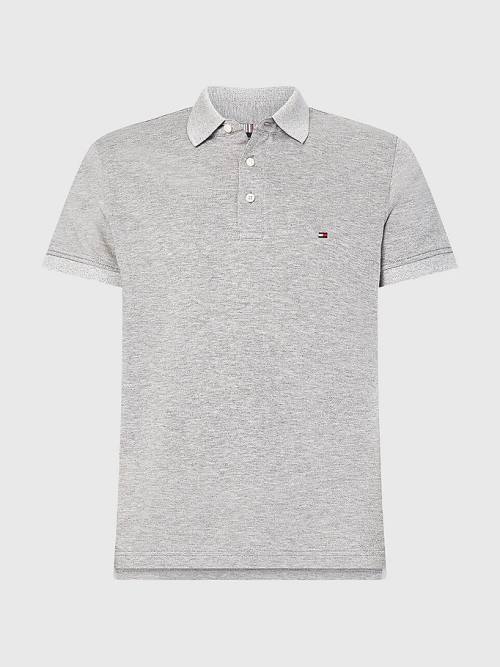 Tommy Hilfiger TH Flex Slim Fit Polo Yaka Tişört Erkek Gri | TH129KIC