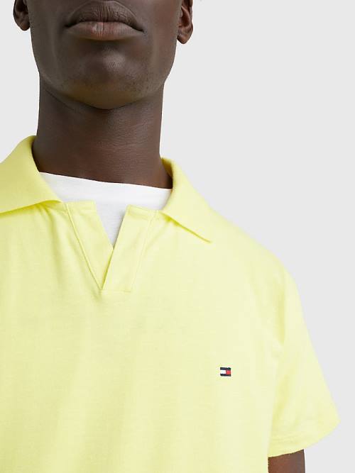 Tommy Hilfiger TH Flex Slim Fit Polo Yaka Tişört Erkek Sarı | TH159MHV