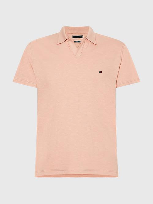 Tommy Hilfiger TH Flex Slim Fit Polo Yaka Tişört Erkek Turuncu | TH174SAP