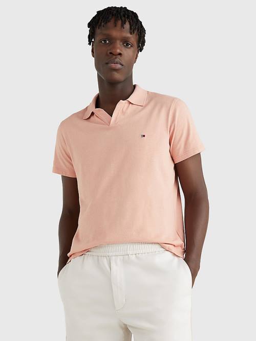 Tommy Hilfiger TH Flex Slim Fit Polo Yaka Tişört Erkek Turuncu | TH174SAP