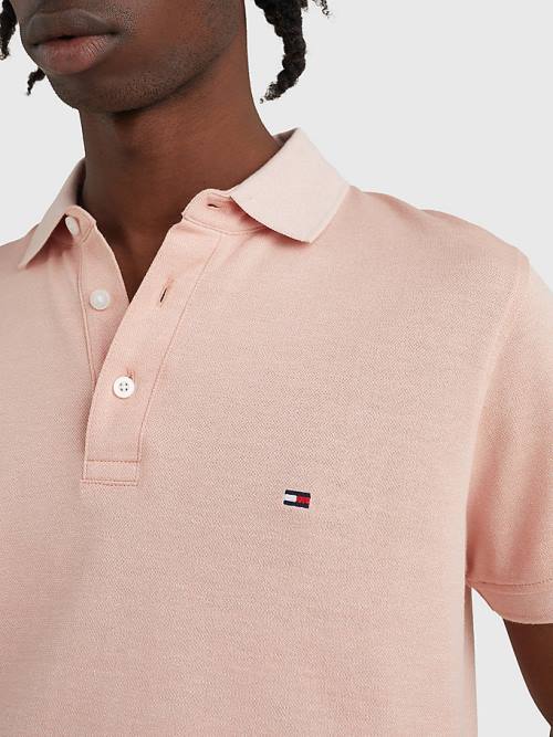 Tommy Hilfiger TH Flex Slim Fit Polo Yaka Tişört Erkek Pembe | TH320JNB