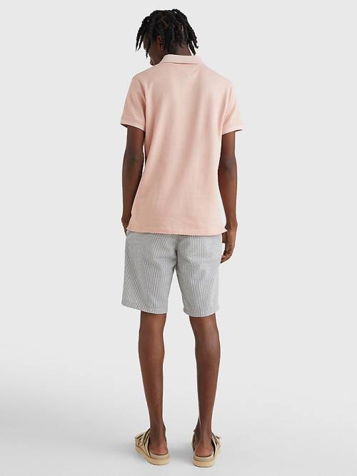 Tommy Hilfiger TH Flex Slim Fit Polo Yaka Tişört Erkek Pembe | TH320JNB