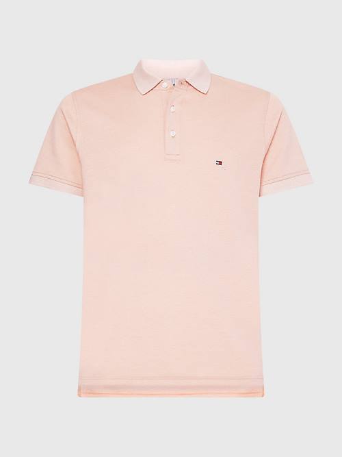 Tommy Hilfiger TH Flex Slim Fit Polo Yaka Tişört Erkek Pembe | TH320JNB