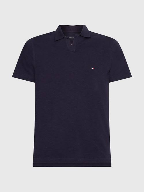 Tommy Hilfiger TH Flex Slim Fit Polo Yaka Tişört Erkek Mavi | TH345JZU