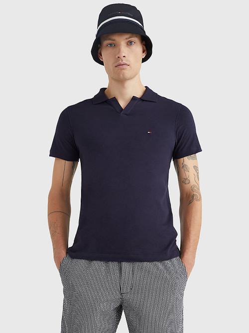 Tommy Hilfiger TH Flex Slim Fit Polo Yaka Tişört Erkek Mavi | TH345JZU