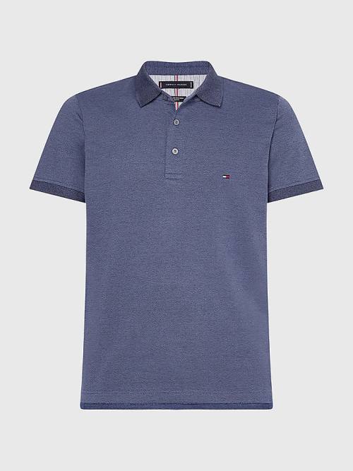 Tommy Hilfiger TH Flex Slim Fit Polo Yaka Tişört Erkek Mavi | TH389OIJ