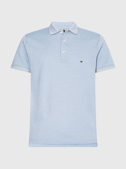 Tommy Hilfiger TH Flex Slim Fit Polo Yaka Tişört Erkek Mavi | TH670SBF