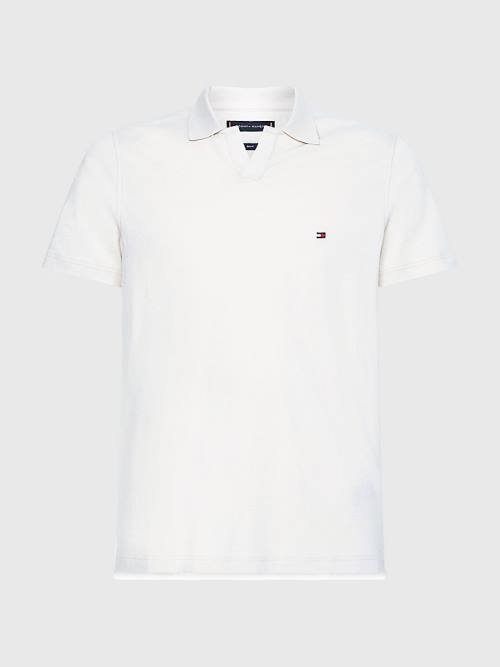 Tommy Hilfiger TH Flex Slim Fit Polo Yaka Tişört Erkek Bej Rengi | TH763MNP