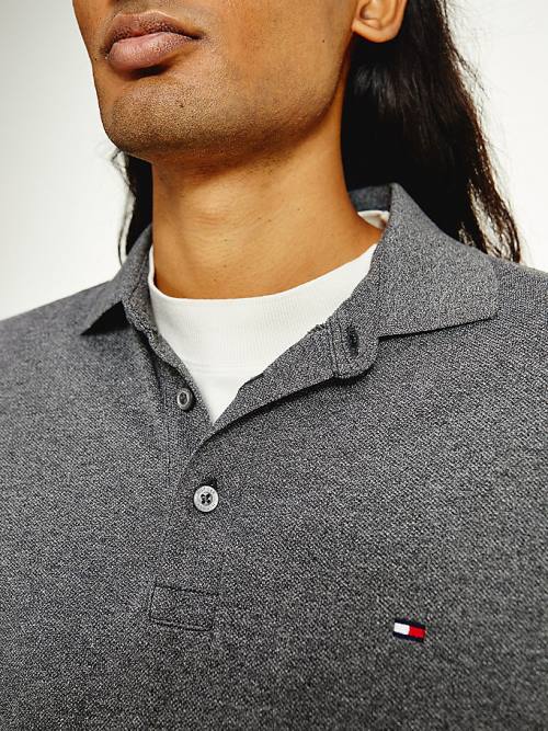 Tommy Hilfiger TH Flex Slim Fit Polo Yaka Tişört Erkek Gri | TH932EOS