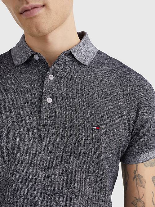 Tommy Hilfiger TH Flex Slim Fit Polo Yaka Tişört Erkek Mavi | TH968FEZ