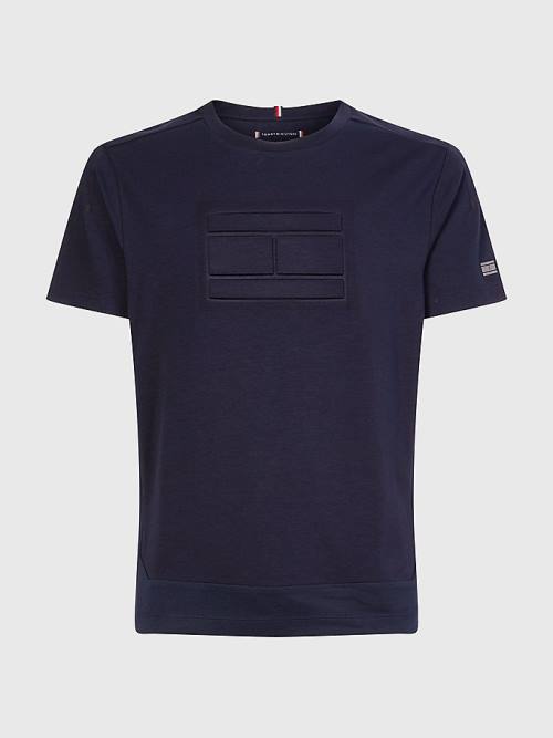 Tommy Hilfiger TH Flex Tech Essentials Flag Tişört Erkek Mavi | TH952HSX