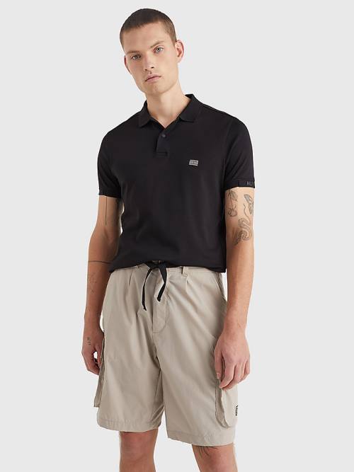 Tommy Hilfiger TH Flex Tech Essentials Slim Polo Yaka Tişört Erkek Siyah | TH130OHF