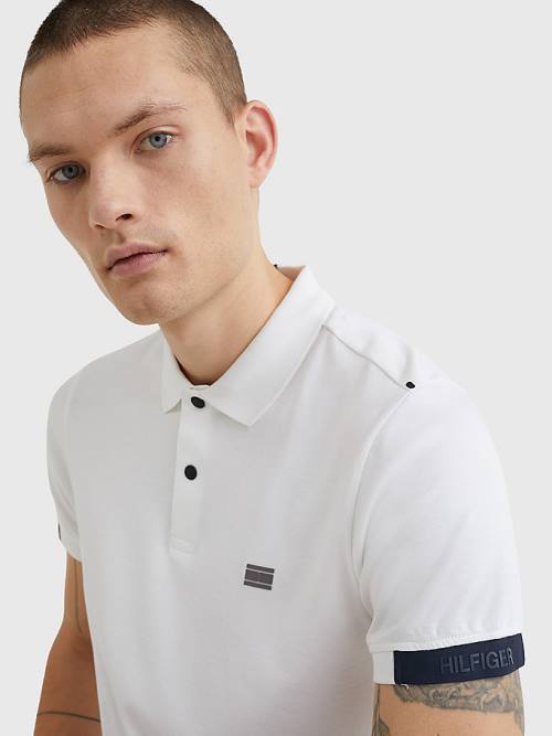 Tommy Hilfiger TH Flex Tech Essentials Slim Polo Yaka Tişört Erkek Beyaz | TH195LSU