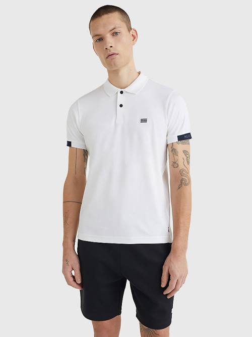 Tommy Hilfiger TH Flex Tech Essentials Slim Polo Yaka Tişört Erkek Beyaz | TH195LSU