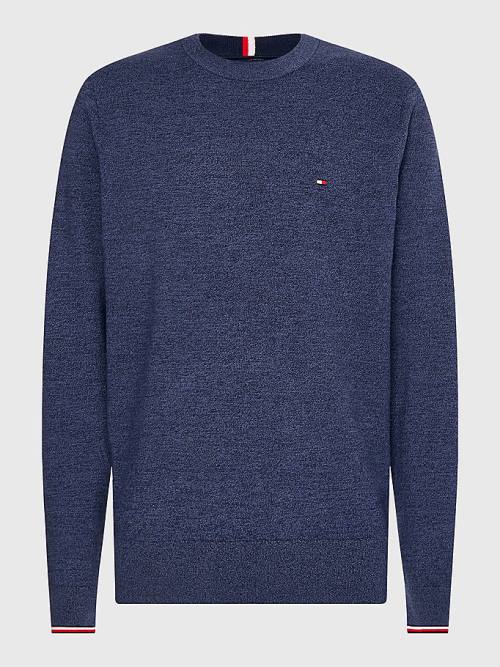 Tommy Hilfiger TH Flex Tipped Cuffs Jumper Kazak Erkek Mavi | TH091MCJ