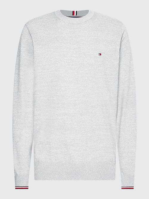 Tommy Hilfiger TH Flex Tipped Cuffs Jumper Kazak Erkek Gri | TH540JEP