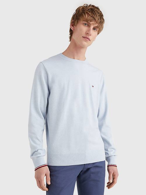 Tommy Hilfiger TH Flex Tipped Cuffs Jumper Kazak Erkek Mavi | TH931LZY