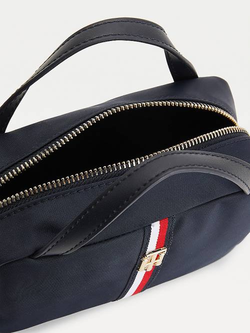 Tommy Hilfiger TH Interlock Makeup Case Çanta Kadın Mavi | TH205BRS