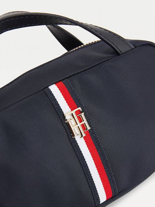 Tommy Hilfiger TH Interlock Makeup Case Çanta Kadın Mavi | TH205BRS