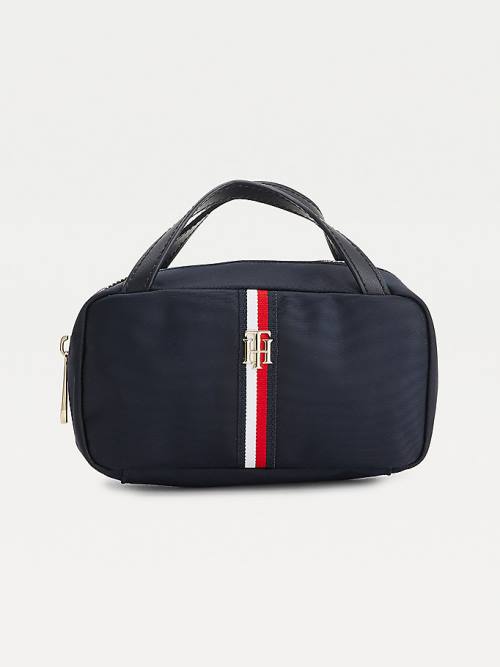 Tommy Hilfiger TH Interlock Makeup Case Çanta Kadın Mavi | TH205BRS