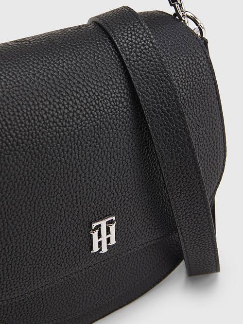 Tommy Hilfiger TH Interlock Saddle Çanta Kadın Siyah | TH152KDW