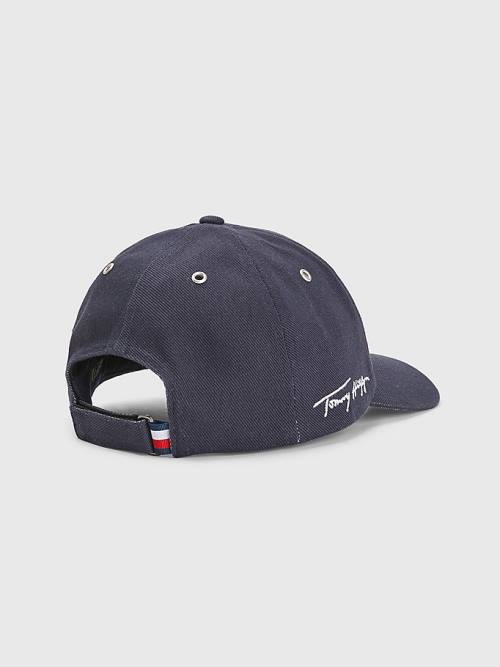 Tommy Hilfiger TH Modern Signature Embroidery Cap Şapka Erkek Mavi | TH012HSU