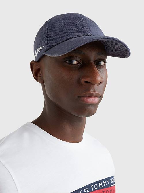 Tommy Hilfiger TH Modern Signature Embroidery Cap Şapka Erkek Mavi | TH012HSU