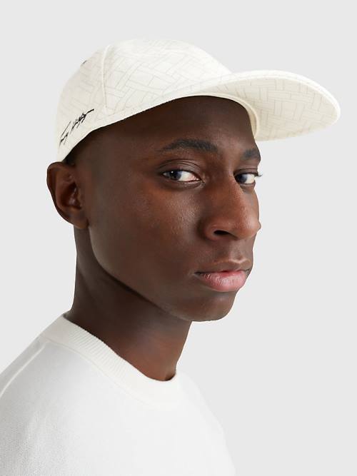 Tommy Hilfiger TH Modern Signature Embroidery Cap Şapka Erkek Beyaz | TH763XMF