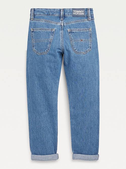 Tommy Hilfiger TH Modern Straight Logo Jean Pantolon Erkek Çocuk Denim | TH589PAY