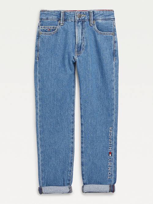 Tommy Hilfiger TH Modern Straight Logo Jean Pantolon Erkek Çocuk Denim | TH589PAY