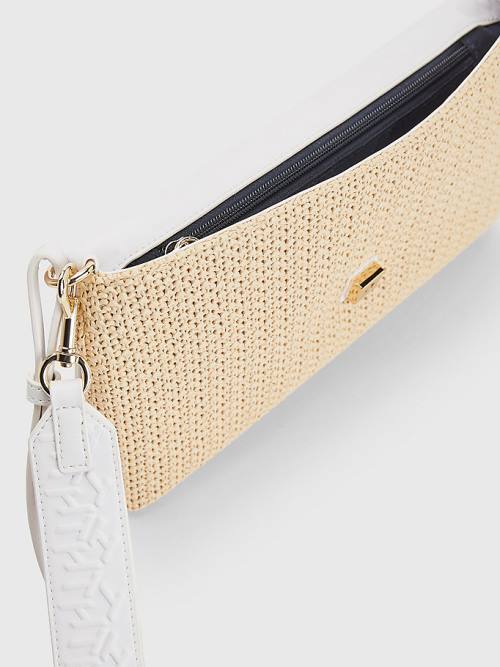 Tommy Hilfiger TH Modern Straw Clutch Çanta Kadın Beyaz | TH041OXK