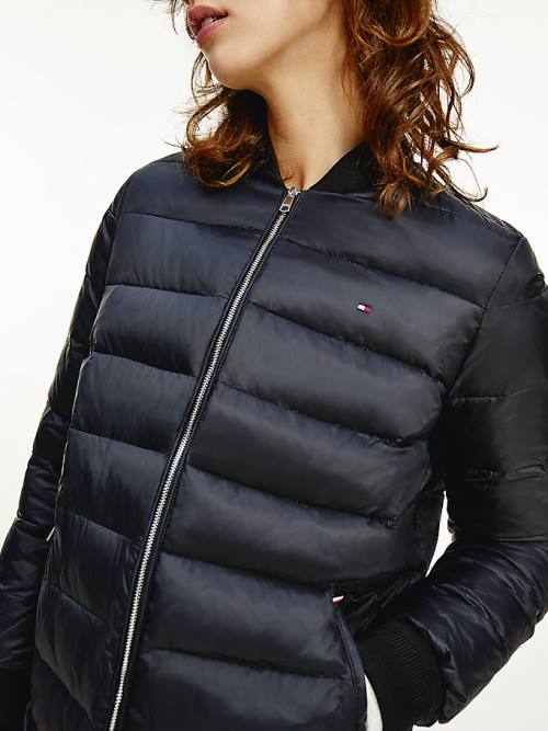 Tommy Hilfiger TH Protect Filled Long Bomber Coat Ceket Kadın Siyah | TH386MUT