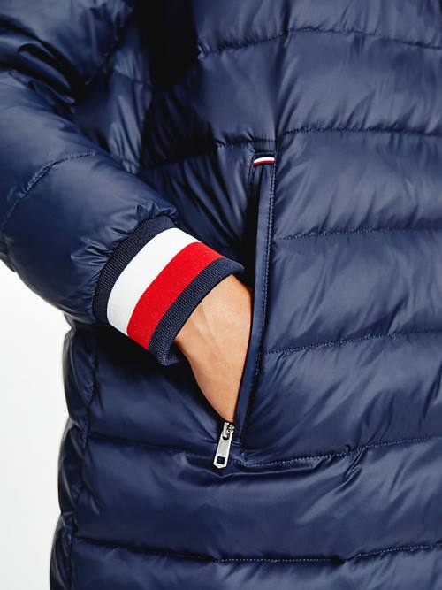 Tommy Hilfiger TH Protect Filled Long Bomber Coat Ceket Kadın Mavi | TH978LXK