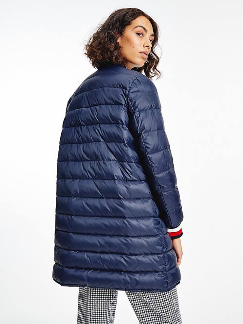 Tommy Hilfiger TH Protect Filled Long Bomber Coat Ceket Kadın Mavi | TH978LXK