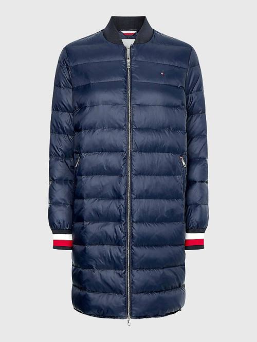 Tommy Hilfiger TH Protect Filled Long Bomber Coat Ceket Kadın Mavi | TH978LXK