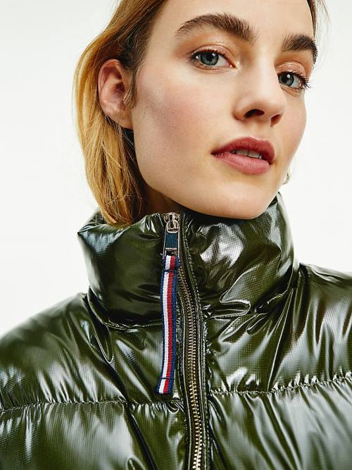 Tommy Hilfiger TH Protect Glossy Down-Filled Puffer Ceket Kadın Kahverengi | TH023HJC