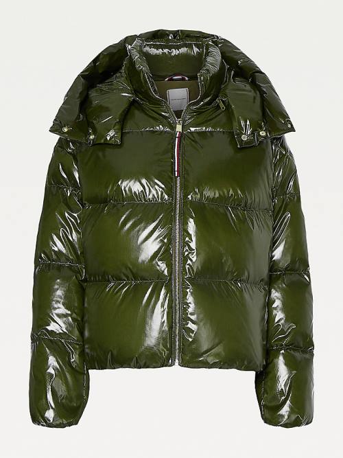 Tommy Hilfiger TH Protect Glossy Down-Filled Puffer Ceket Kadın Kahverengi | TH023HJC