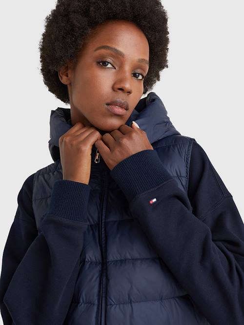 Tommy Hilfiger TH Protect Kukuletalı Padded Vest Kaban Kadın Mavi | TH156JIP