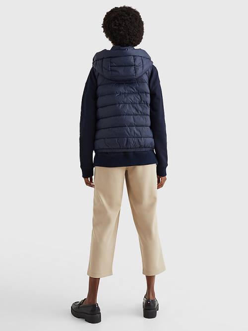 Tommy Hilfiger TH Protect Kukuletalı Padded Vest Kaban Kadın Mavi | TH156JIP