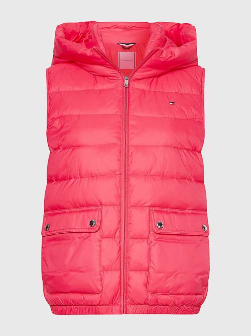 Tommy Hilfiger TH Protect Kukuletalı Padded Vest Kaban Kadın Pembe | TH185SGC