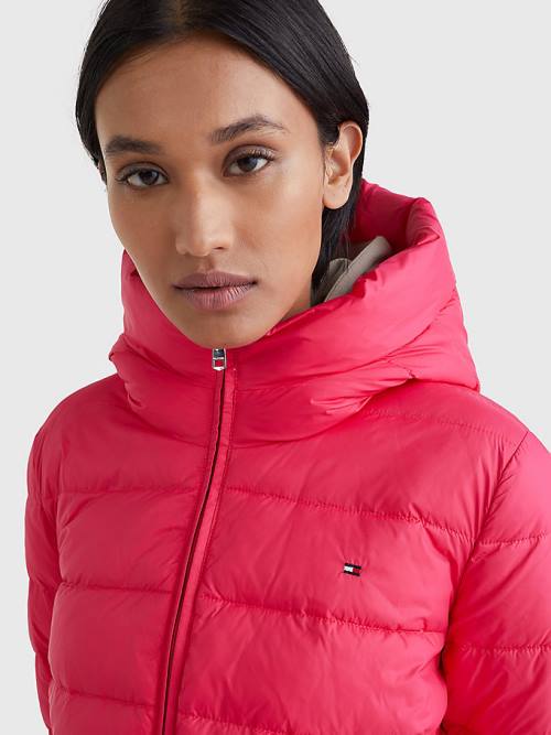 Tommy Hilfiger TH Protect Kukuletalı Padded Ceket Kadın Pembe | TH297AMU