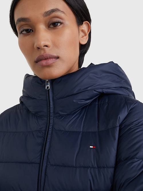 Tommy Hilfiger TH Protect Kukuletalı Padded Ceket Kadın Mavi | TH578MPT